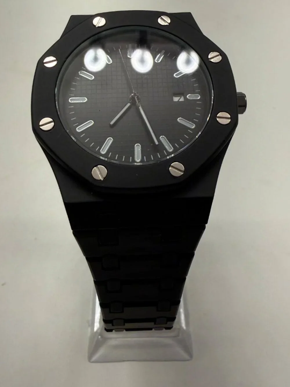 Lorinco AP-RP Men's Unisex Black 43mm Quartz Day Date Watch NEW NO BOX